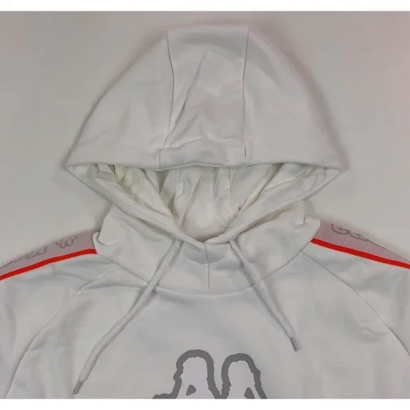 Kappa Logo Tape Apet 2 Mens XL White Regular Fit Pullover Hoodie Sweatshirt - Picture 2 of 12